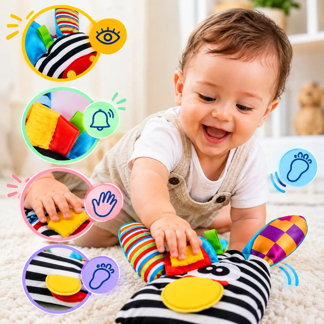 Kit Sensorial Baby Pequeno Tesouro – 2 Meias + 2 Pulseiras para Bebê