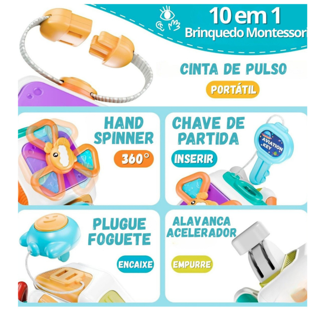 Cubo Sensorial 6 em 1 - Pequeno Tesouro