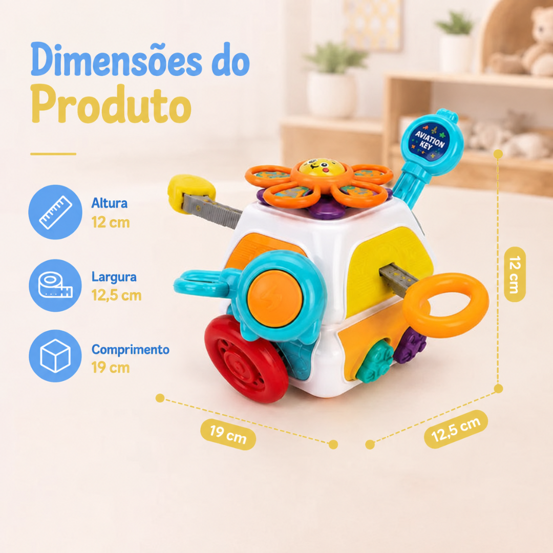 Cubo Sensorial Interativo 10 em 1 para Bebês - Pequeno Tesouro