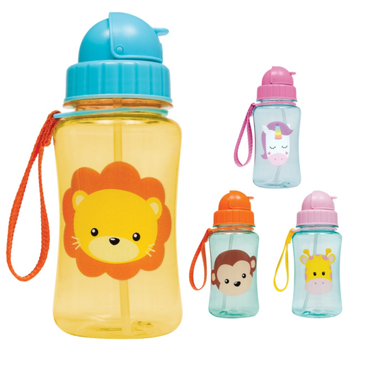 Garrafa Infantil 350ml Silicone com Canudo - Pequeno Tesouro