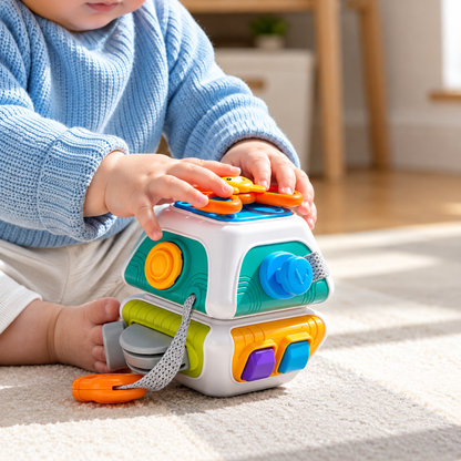 Cubo Sensorial Interativo 10 em 1 para Bebês - Pequeno Tesouro