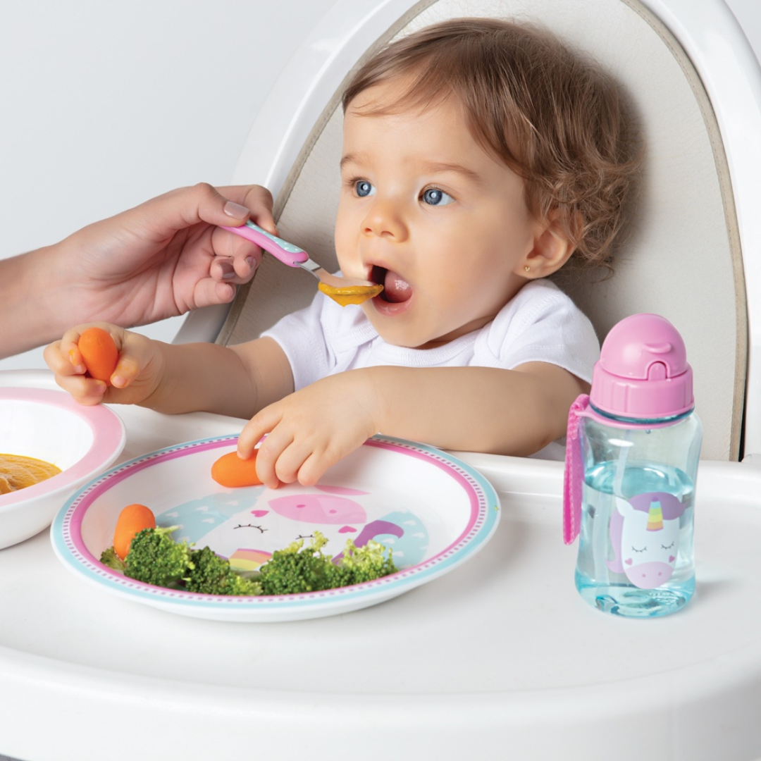 Garrafa Infantil 350ml Silicone com Canudo - Pequeno Tesouro