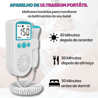 Monitor Fetal Doppler Portátil com Gel + Pilhas Grátis - Pequeno Tesouro