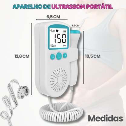 Monitor Fetal Doppler Portátil com Gel + Pilhas Grátis - Pequeno Tesouro