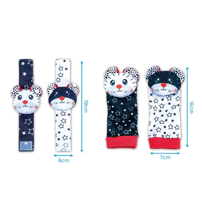 Kit Sensorial Baby Pequeno Tesouro – 2 Meias + 2 Pulseiras para Bebê