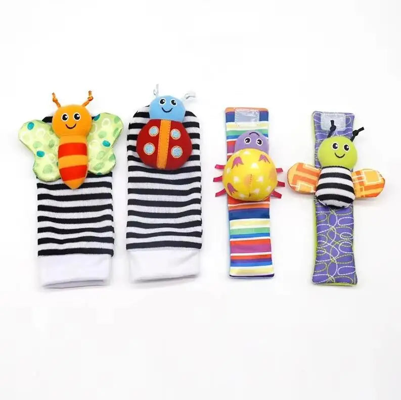 Kit Sensorial Baby Pequeno Tesouro – 2 Meias + 2 Pulseiras para Bebê