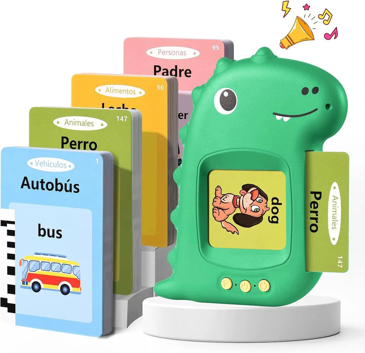 Spanish & English Bilingual Flash Card Reader Insert Type Word Learning Machine Children Early Educational Tool Birthday Gift