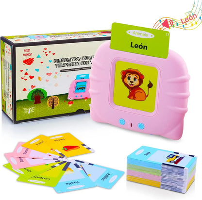 Spanish & English Bilingual Flash Card Reader Insert Type Word Learning Machine Children Early Educational Tool Birthday Gift