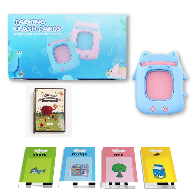 Spanish & English Bilingual Flash Card Reader Insert Type Word Learning Machine Children Early Educational Tool Birthday Gift