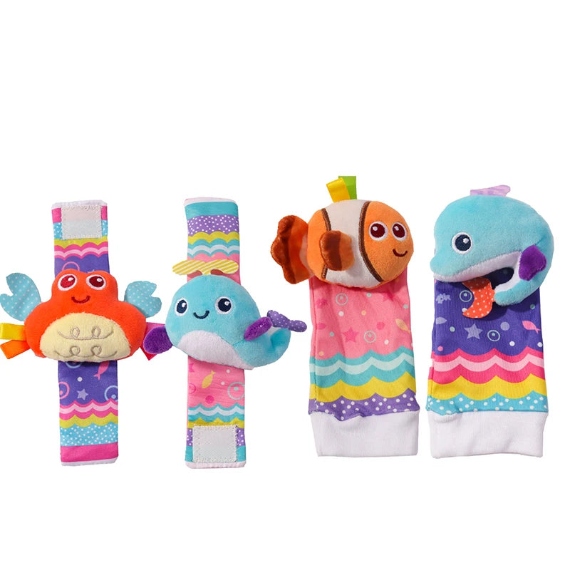 Kit Sensorial Baby Pequeno Tesouro – 2 Meias + 2 Pulseiras para Bebê
