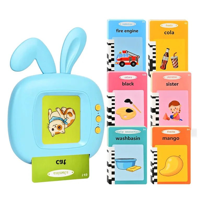 Spanish & English Bilingual Flash Card Reader Insert Type Word Learning Machine Children Early Educational Tool Birthday Gift