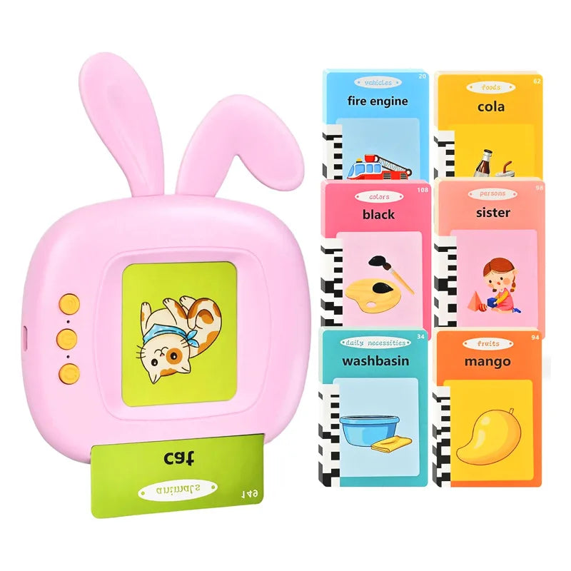 Spanish & English Bilingual Flash Card Reader Insert Type Word Learning Machine Children Early Educational Tool Birthday Gift