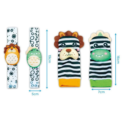 Kit Sensorial Baby Pequeno Tesouro – 2 Meias + 2 Pulseiras para Bebê