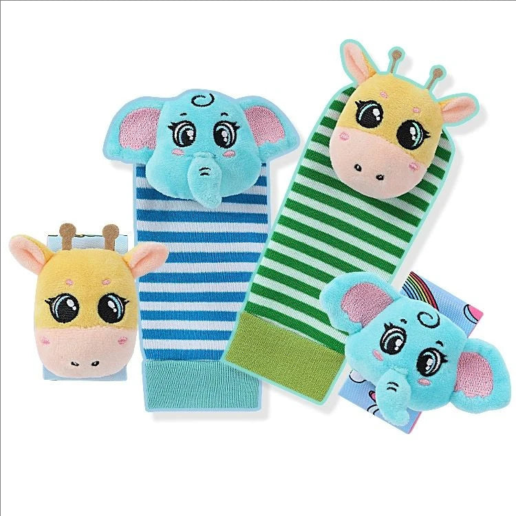 Kit Sensorial Baby Pequeno Tesouro – 2 Meias + 2 Pulseiras para Bebê