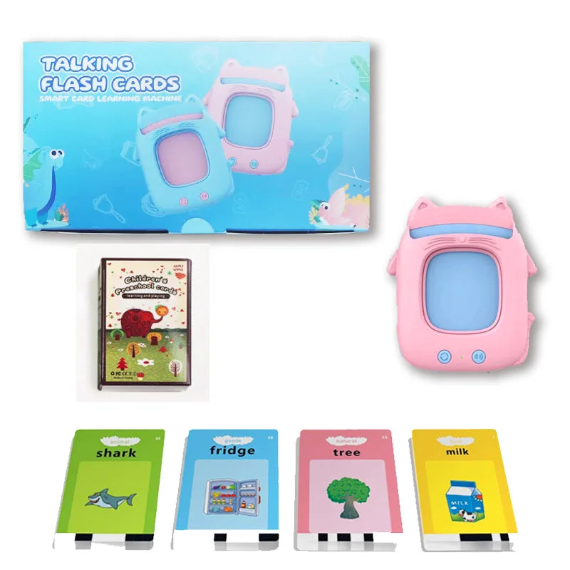 Spanish & English Bilingual Flash Card Reader Insert Type Word Learning Machine Children Early Educational Tool Birthday Gift