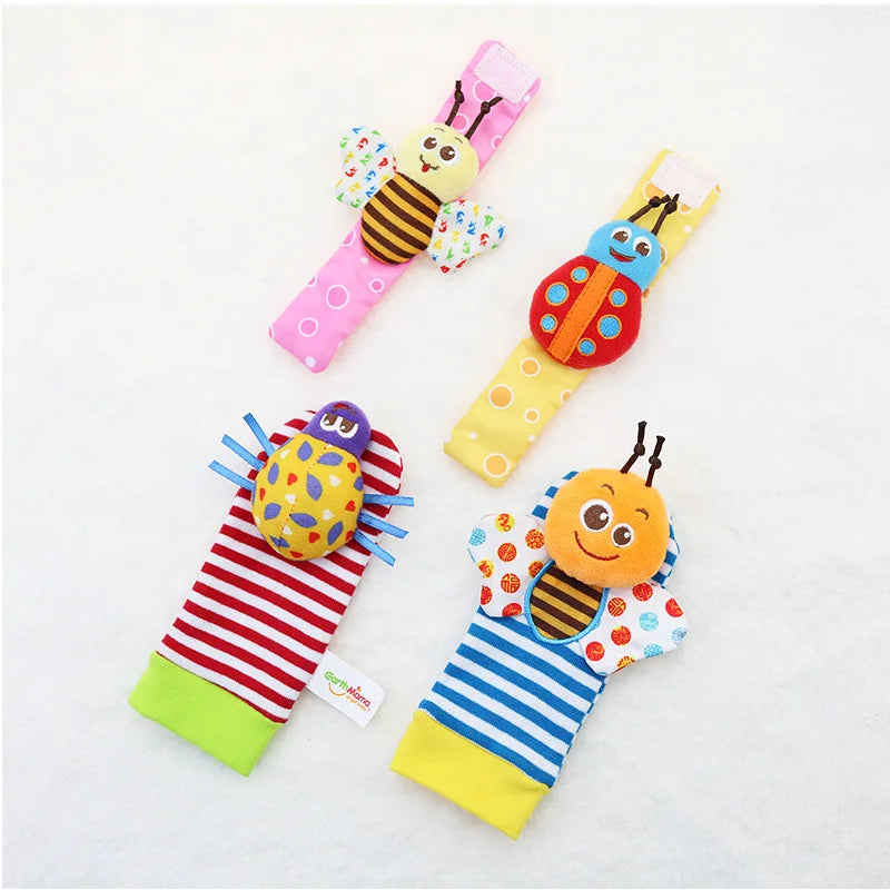 Kit Sensorial Baby Pequeno Tesouro – 2 Meias + 2 Pulseiras para Bebê