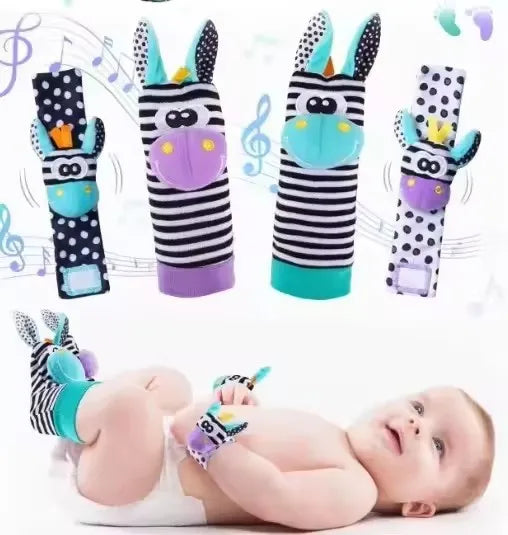 Kit Sensorial Baby Pequeno Tesouro – 2 Meias + 2 Pulseiras para Bebê