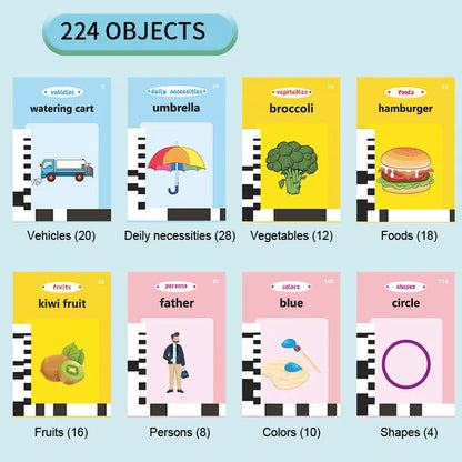 Spanish & English Bilingual Flash Card Reader Insert Type Word Learning Machine Children Early Educational Tool Birthday Gift